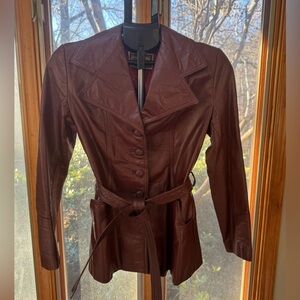 Vintage Leather Ladies Trench